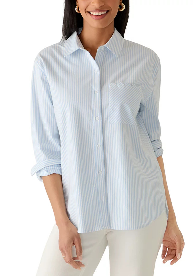 Women's Long Sleeve Boyfriend Shirt | Belk