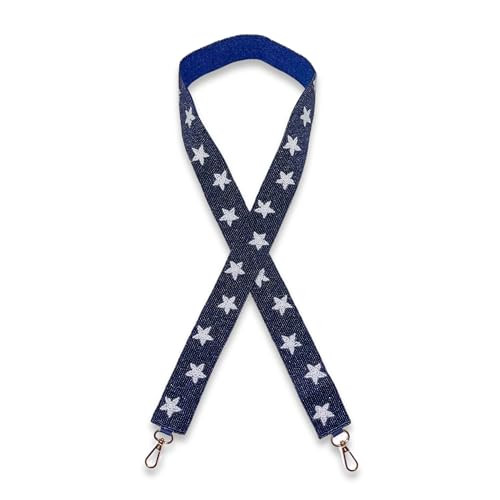 Navy Blue with Stars Beaded Purse Strap Girls Nashville Bride Concert Dallas for Game Day Clear S... | Amazon (US)