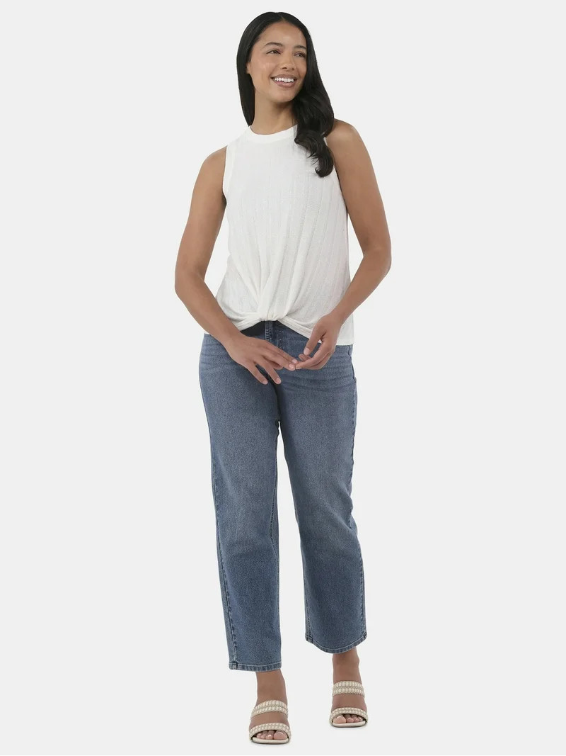 Time and Tru Women's Sweater Knit Twist Front Tank Top, Lightweight, Sizes XS-XXXL | Walmart (US)