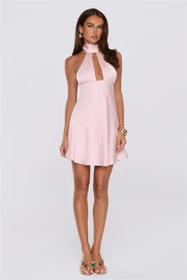 Formal Spectacular Satin Mini Dress Pink | Hello Molly (US)