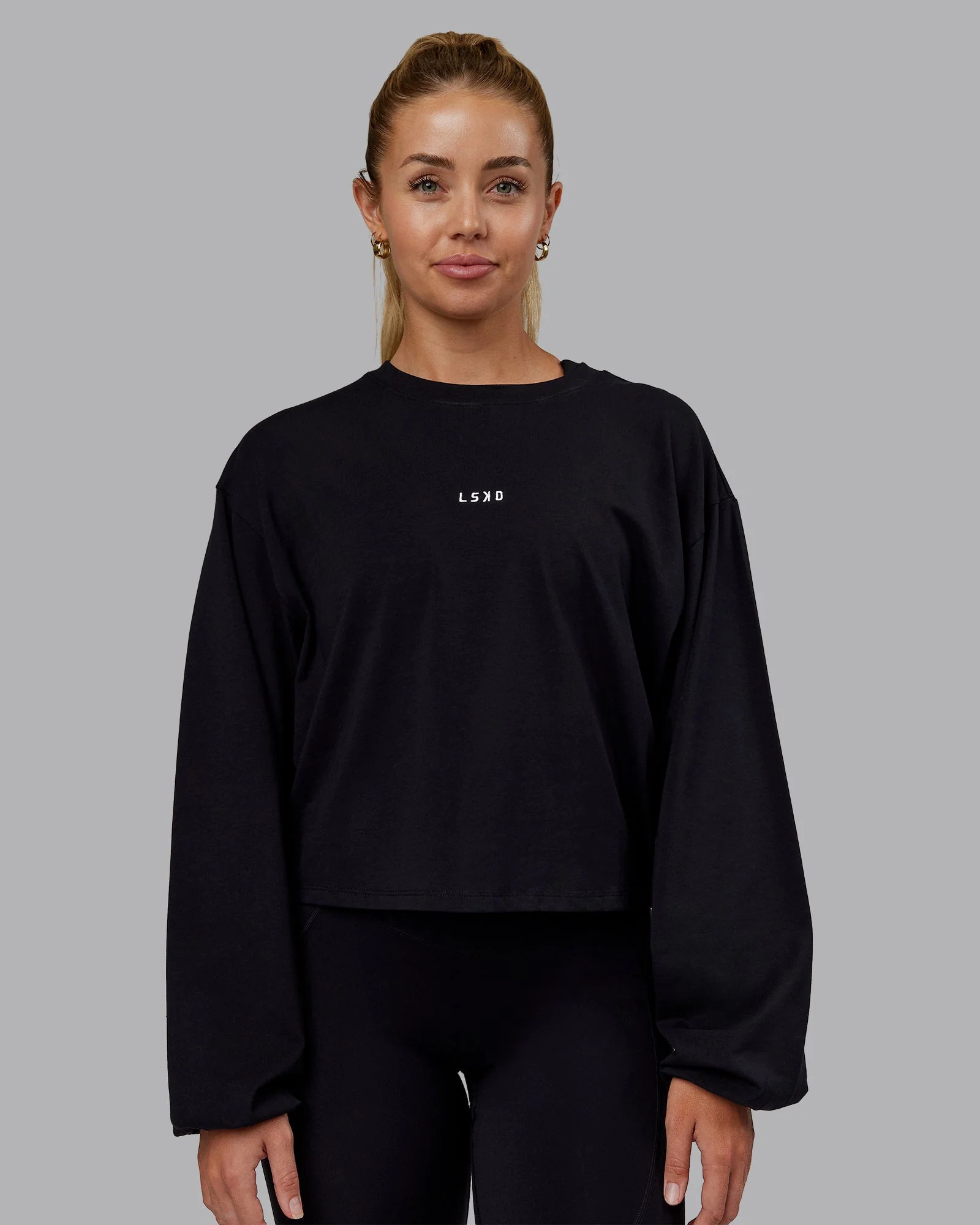Go-To Balloon Sleeve FLXCotton Tee - Black | LSKD