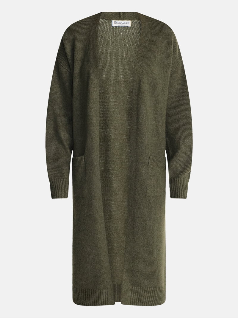 No Boundaries Open Front Duster Cardigan Sweater, Midweight, Women's XXS-XXL | Walmart (US)