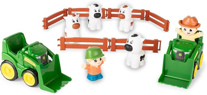 TOMY The Cows are Out! Farm Animal Playset - Includes John Deere Tractor Toys, Fencing, 2 Farmer ... | Amazon (US)