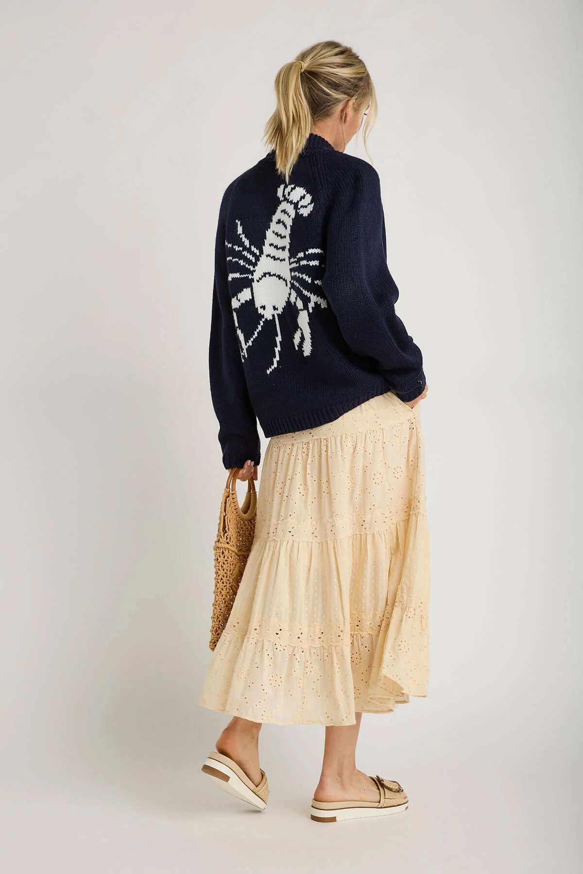 Pink Pineapple Lobster Chunky Cardigan | Social Threads