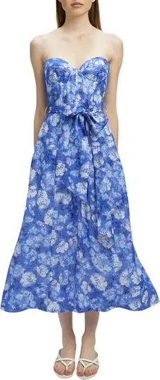 Bardot Vibrant Strapless Floral Midi Dress | Nordstrom | Nordstrom