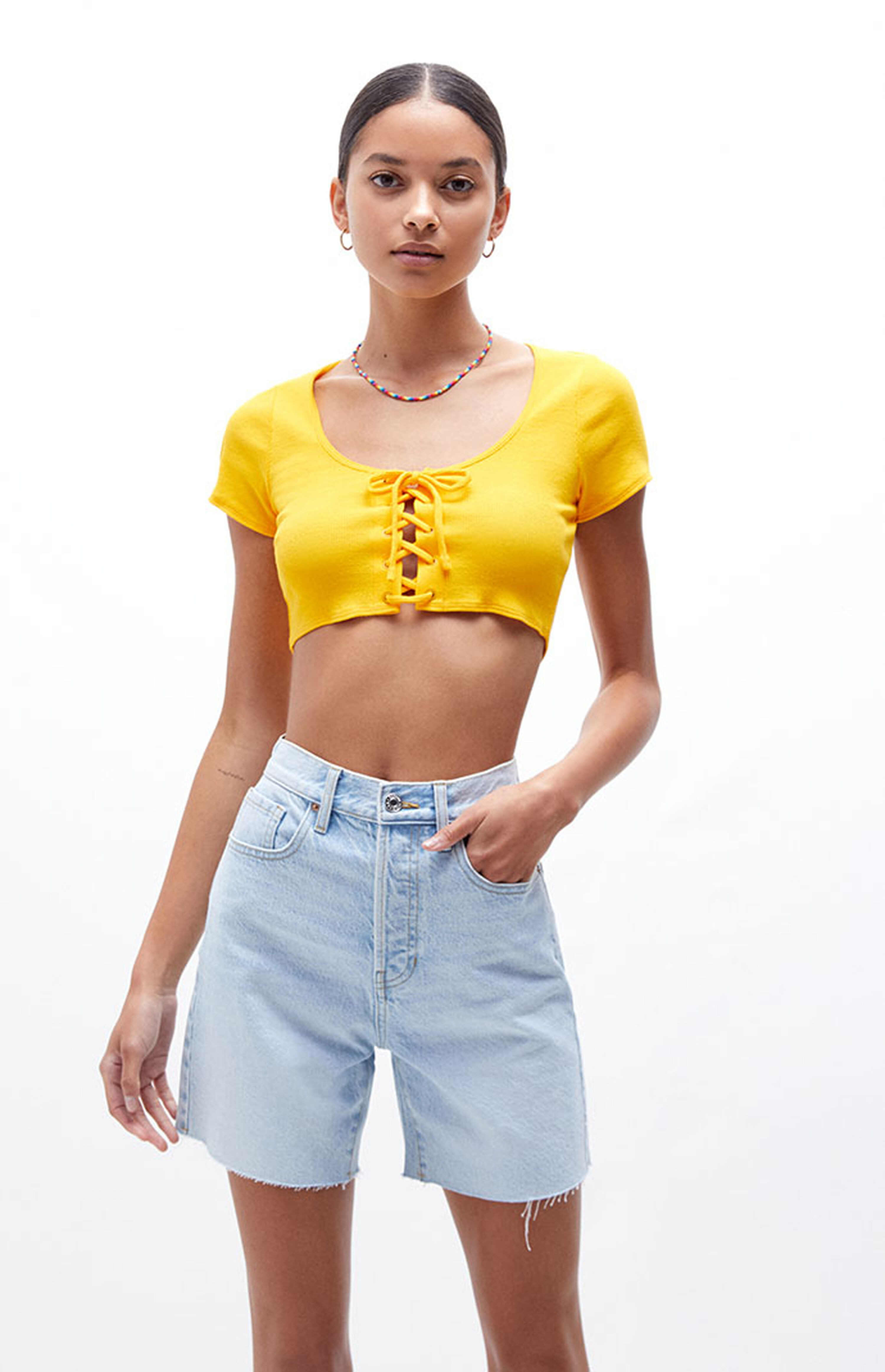 PacSun Eco Light Blue Denim Dad Shorts | PacSun | PacSun