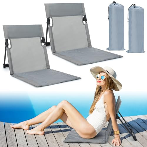 Amazon.com : Karenhi 2 Pcs Foldable Poolside Chairs Portable Beach Chair ​Folding Poolside Chai... | Amazon (US)
