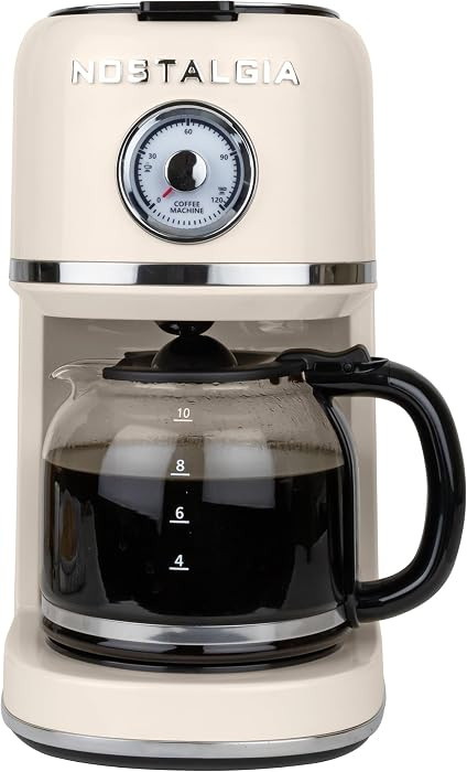 Nostalgia Classic Retro 10 Cup Coffee Maker, Cream | Amazon (US)