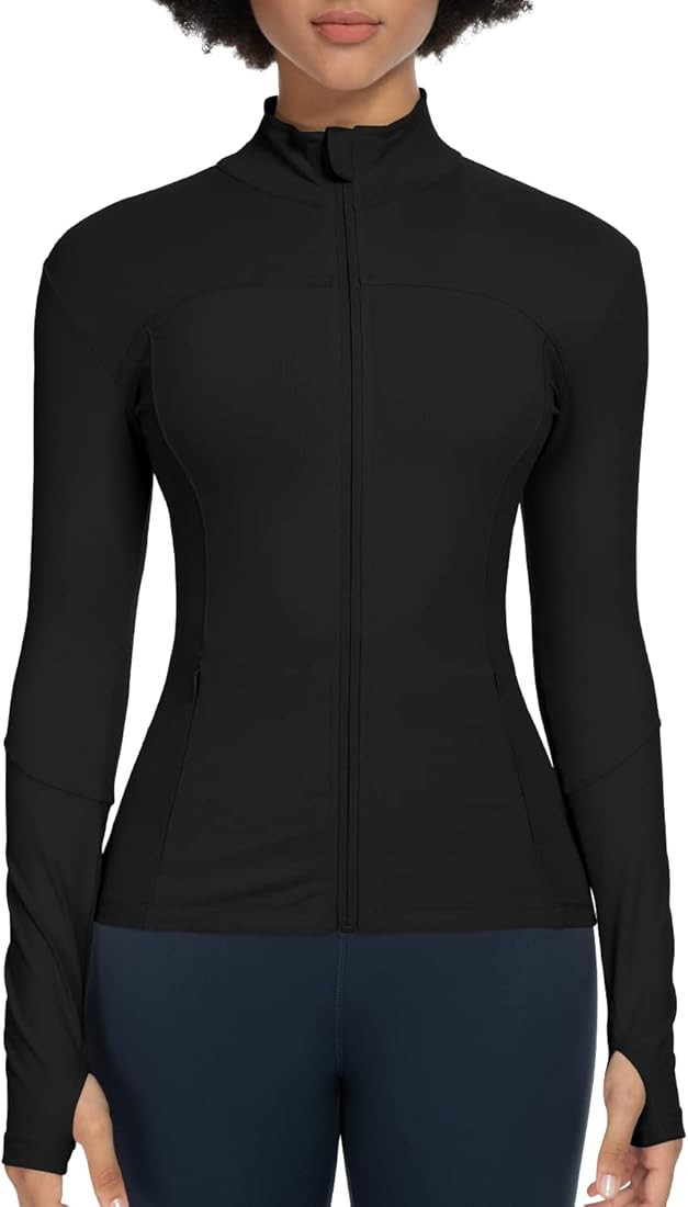 colorskin Workout Jackets for Women Full Zip Athletic Running Track Jacket with Pockets Slim Fit ... | Amazon (US)