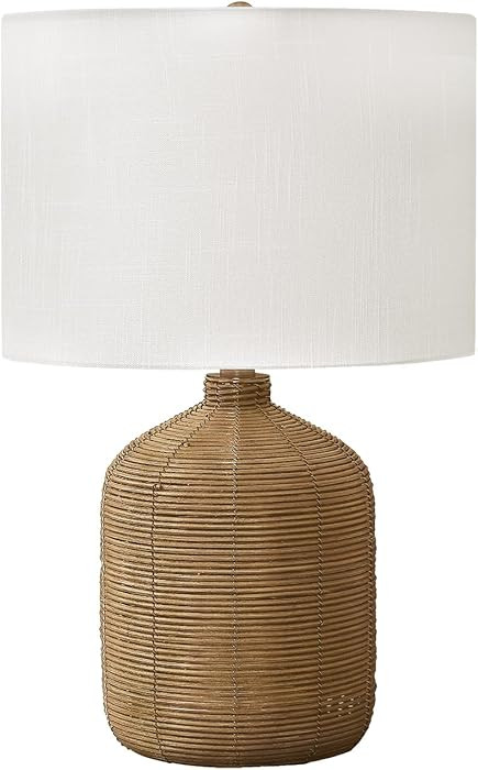 Monarch Specialties I 9769 Lighting, 23" H, Table Lamp, Brown Rattan, Beige Shade, Modern | Amazon (CA)