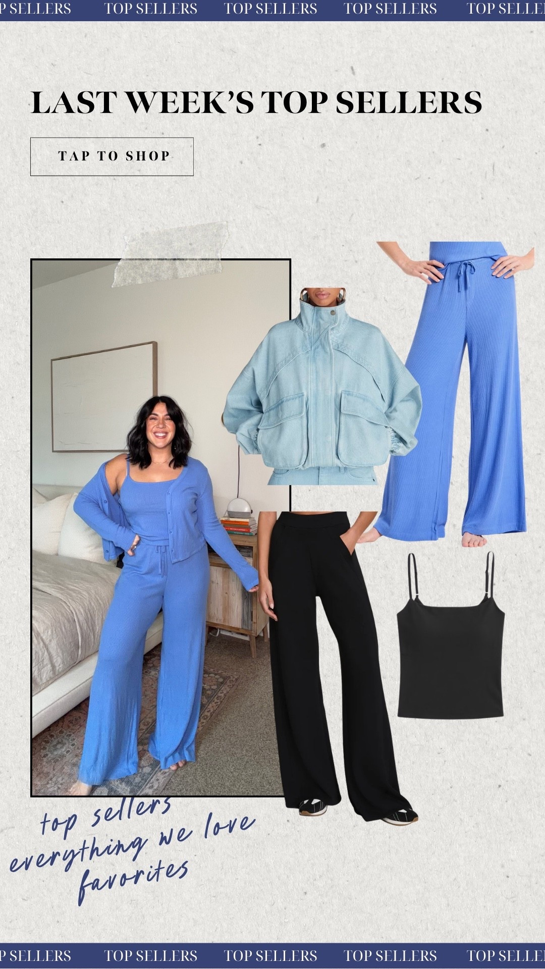 Last weeks top sellers! Target denim bomber jacket, lounge pants, Abercrombie bra free tank, and viral track pants!

Use code LTKSPANX and AFLTK!

#LTKSaleAlert #LTKSpringSale #LTKMidsize