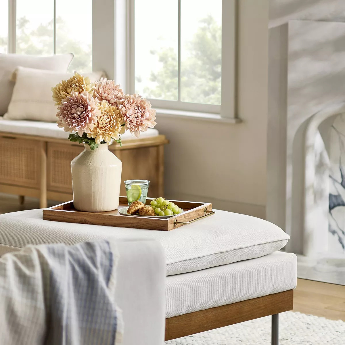 25" Faux Pink Chrysanthemum Flower Stem - Hearth & Hand™ with Magnolia | Target