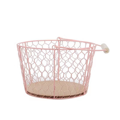 Metal Wire Decorative Basket with Wood Bottom Pink - Spritz™ | Target