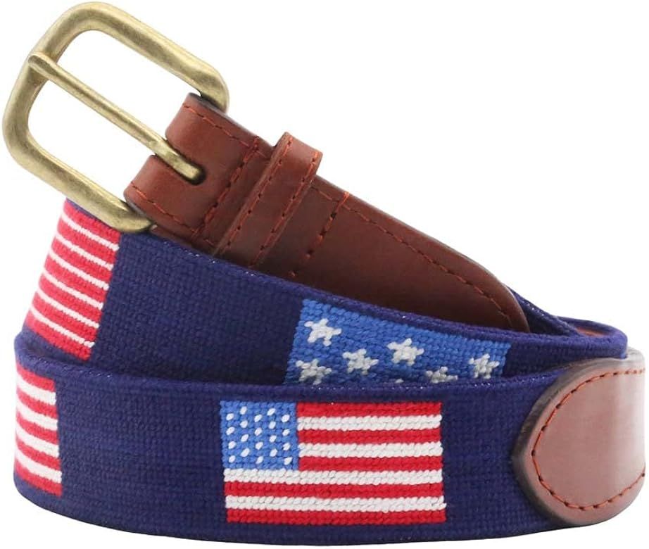 Flags of our Fathers Needlepoint Belt in Dark Navy by Smathers & Branson at Amazon Men’s Clothi... | Amazon (US)