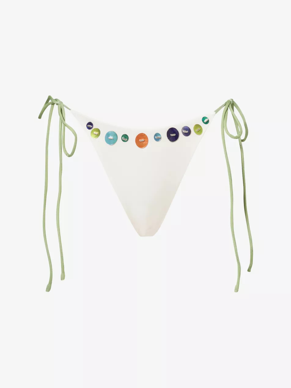 Mavie Button Low-Rise Bikini Bottoms | Selfridges