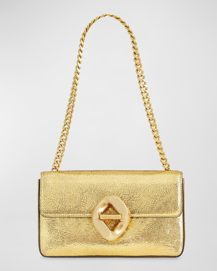The G Small Metallic Leather Shoulder Bag | Neiman Marcus