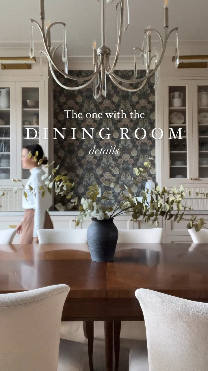 Formal dining room details in my home.

#diningroom #diningtable #diningchairs

Lighting, chandelier, cabinet lights, cabinet hardware, dining table for 10, dining table for 12, upholstered dining chairs, traditional dining room, walnut table, dining room decor

#LTKHome #LTKVideo