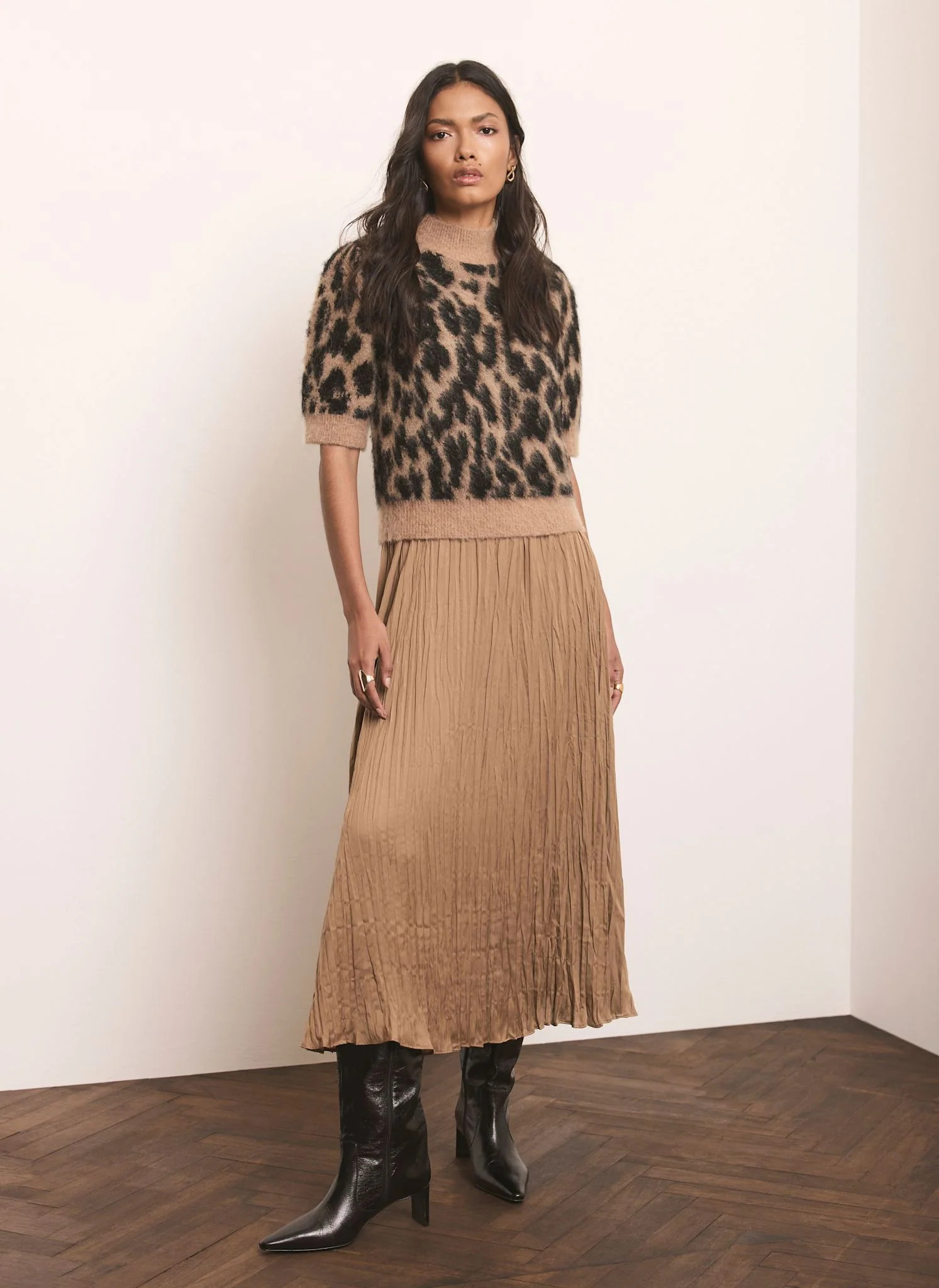 Leopard Print 2-in-1 Midi Dress | Mint Velvet - ROW