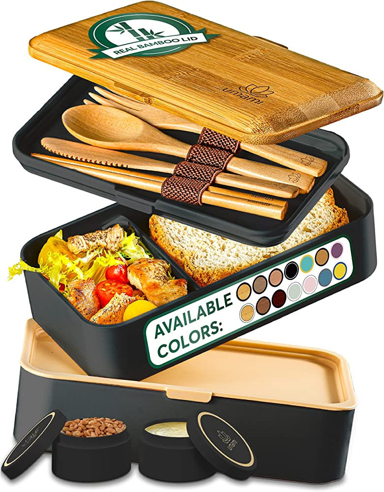 Umami All-in-1 Bento Box Adult Lunch Box with cutlery set (40oz) Great as Salad, Snack, or Sandwi... | Amazon (US)