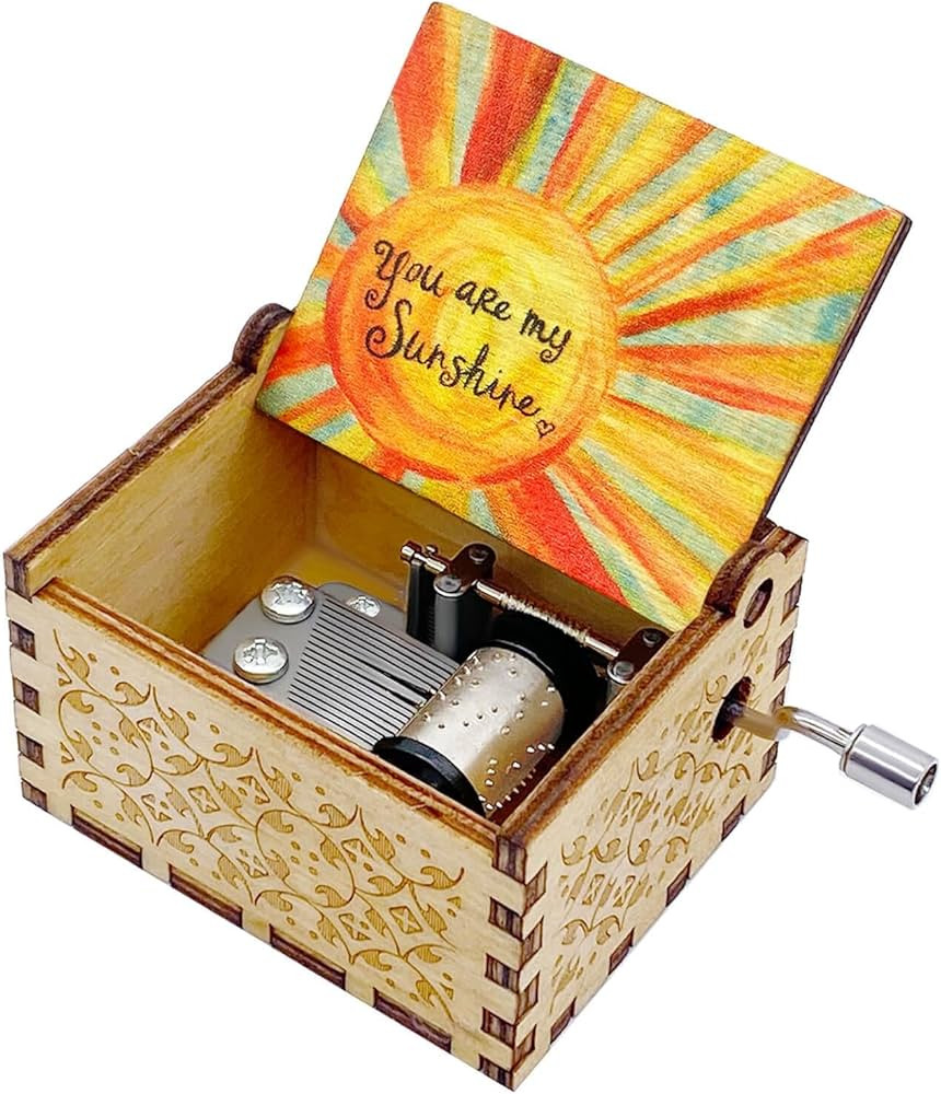 Music Box You are My Sunshine, Unique Gifts for Mom/Daughter/Wife, Wooden Hand Crank Vintage Colo... | Amazon (US)