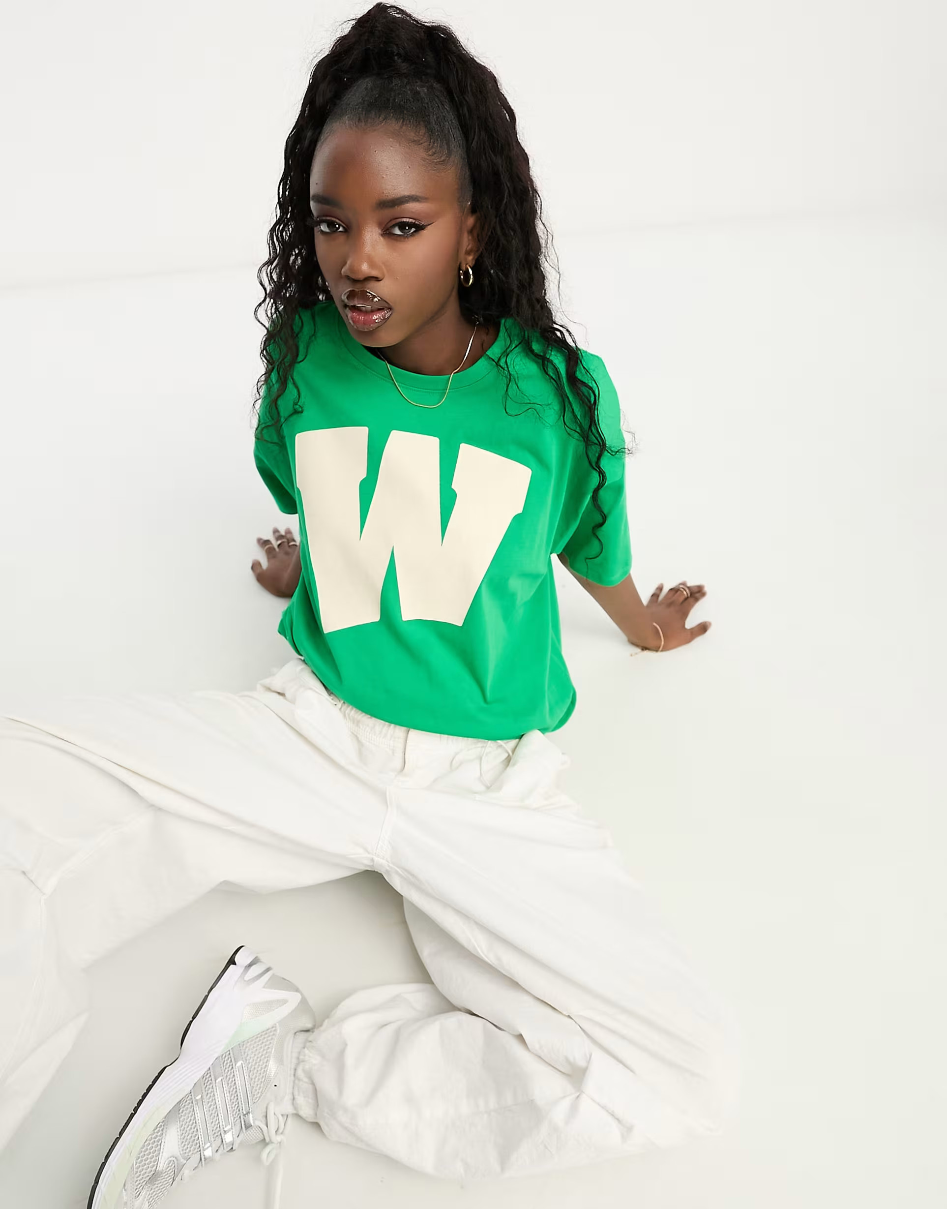 Wrangler girlfriend loose fit t-shirt in green | ASOS (Global)