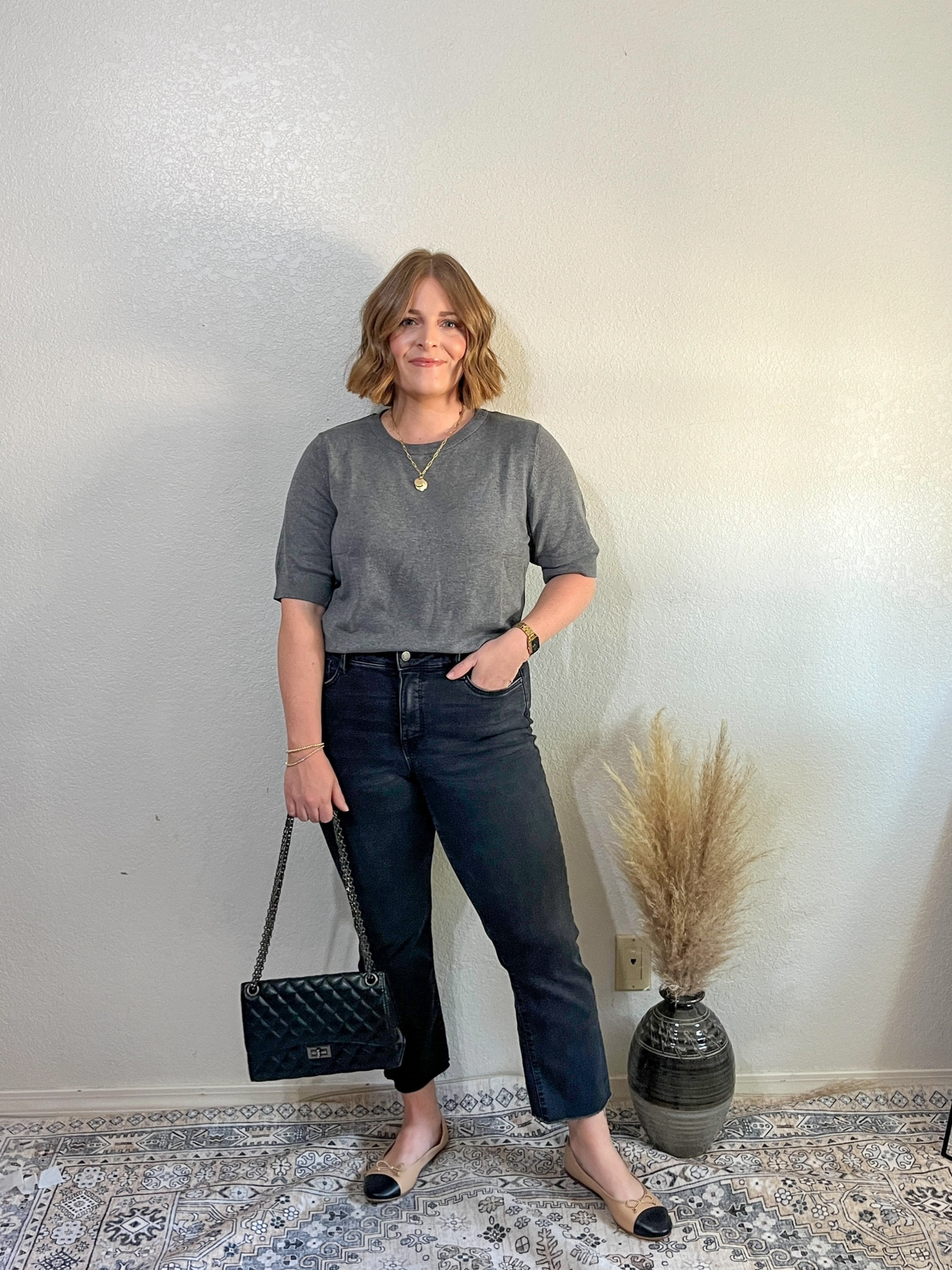 Dressy casual look for styling ballet flats// perfect for transitioning to Fall or a casual office look

Wearing L in top (runs a little big, if petite size down)

#LTKShoeCrush #LTKStyleTip #LTKMidsize