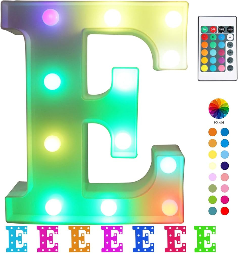 Pooqla Colorful LED Marquee Letter Lights with Remote – Light Up Signs Party Bar Letters Decora... | Amazon (US)