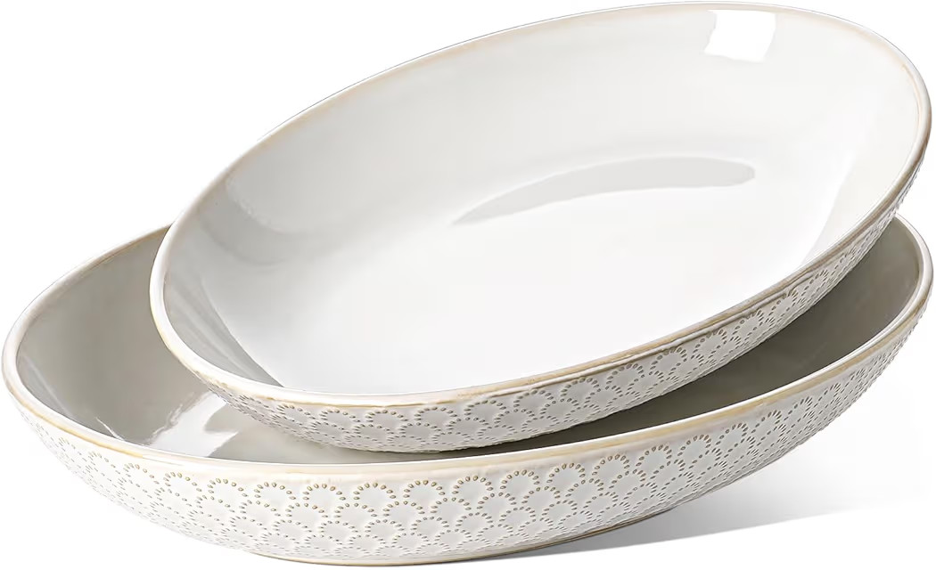 LE TAUCI Serving Bowls, Large Oval Platters for Entertaining, Ceramic Serving Tray for Dinner, Pa... | Amazon (US)