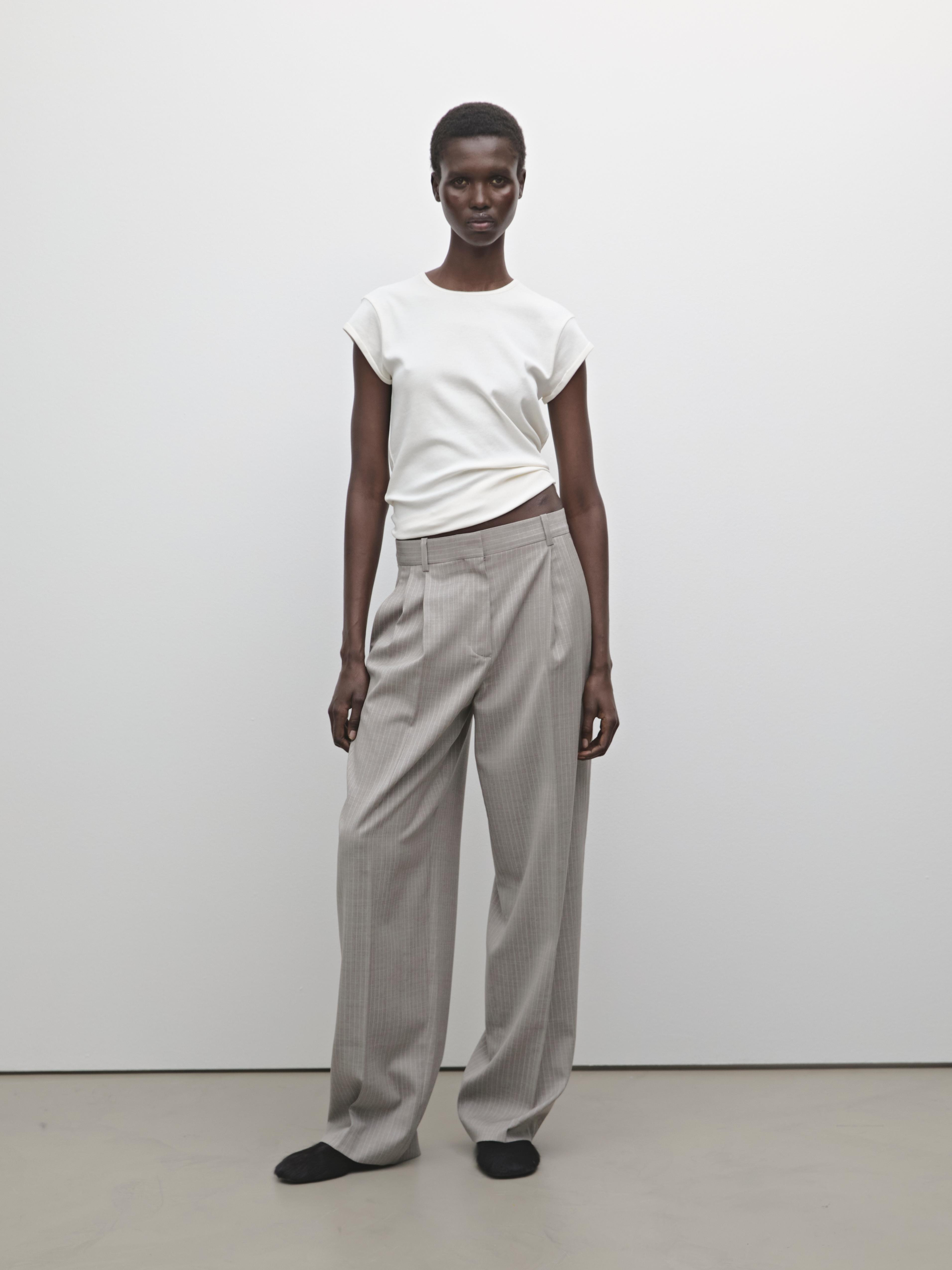 Pleated pinstripe trousers | Massimo Dutti US