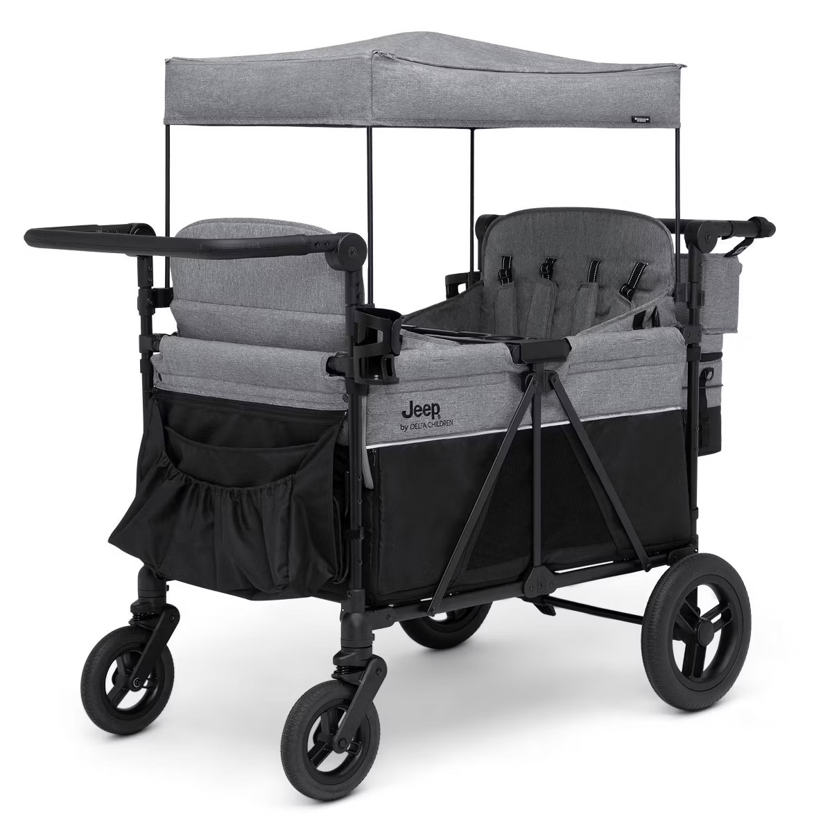Jeep Wrangler Deluxe 4 Seater Stroller Wagon by Delta Children - Gray | Target