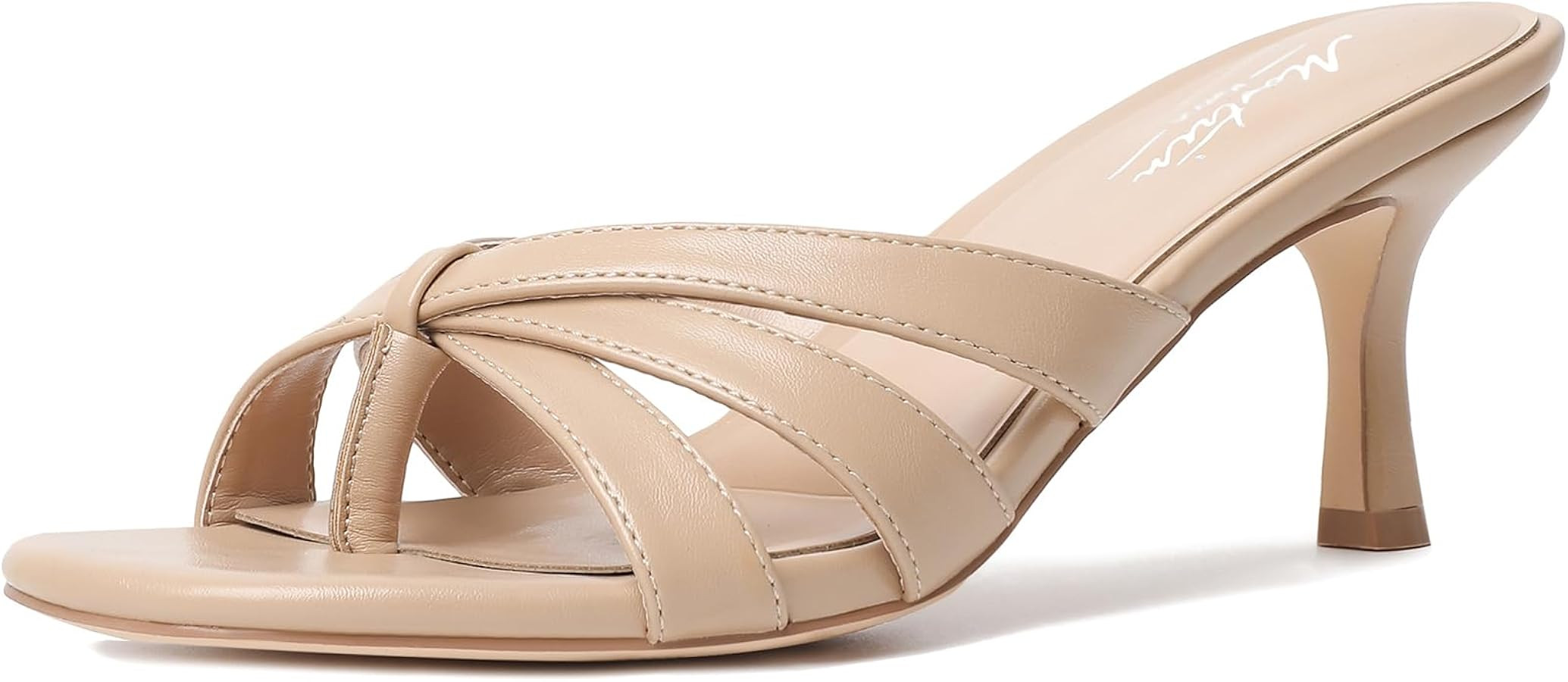 Mostrin Kitten Heels for Women Pointed Toe Vintage Mules Heels Sexy Slip on Stiletto Backless Sandals for Party Wedding Daily | Amazon (US)