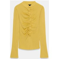 Zara - Draped Knit Jacket - Mustard - L - Woman | Zara US