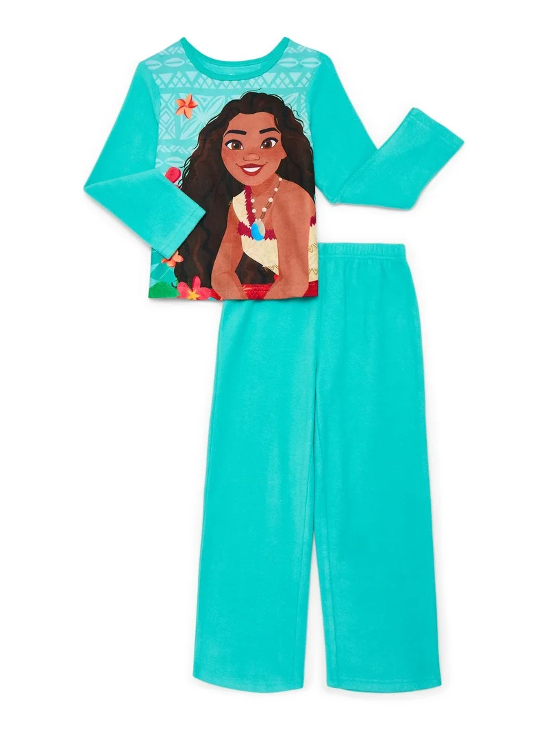 Disney Moana Girls Long Sleeve Top and Pants Pajama Set, Sizes 4-12 - Walmart.com | Walmart (US)