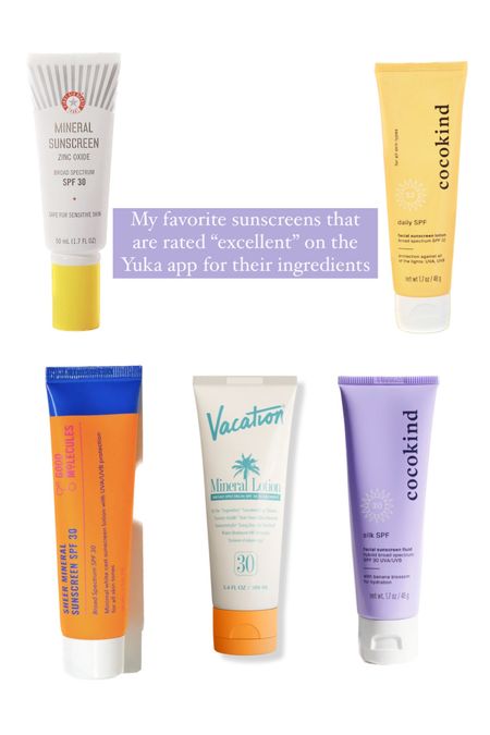 My favorite clean ingredient sunscreens! The Yuka app helps you by taking each listed ingredient in a product & based on latest scientific data, tells you their impact on your health in an excellent - bad rating

#LTKbeauty #LTKunder50 #LTKGiftGuide