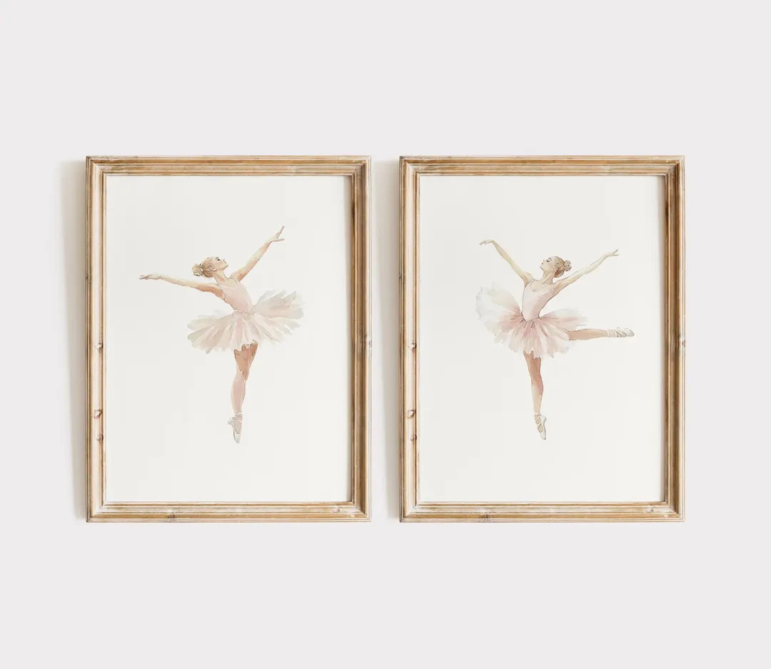Ballerina Girl Room Print Set, Ballet Nursery Art, Baby Girl Nursery, Ballerina Dancer Girls Room... | Etsy (US)