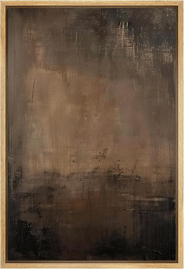 SIGNFORD Framed Canvas Print Wall Art Abstract Earthy Tones Rustic Neutral Illustrations Modern A... | Amazon (US)