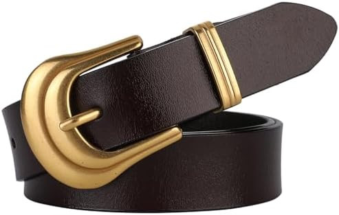 ALAIX Women's Belt Western Belts Silver Gold Buckle Black Leather Belt Pants Jeans Belts for Wome... | Amazon (US)