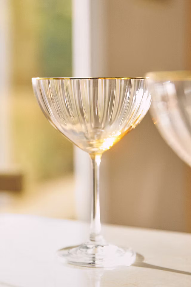 Waterfall Coupe Glasses, Set of 4 | Anthropologie (US)