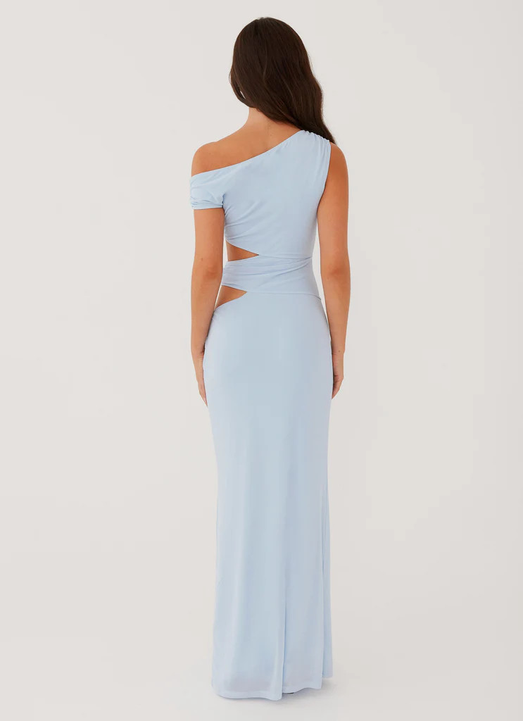 Margot One Shoulder Maxi Dress - Sky Blue | Peppermayo (Global)
