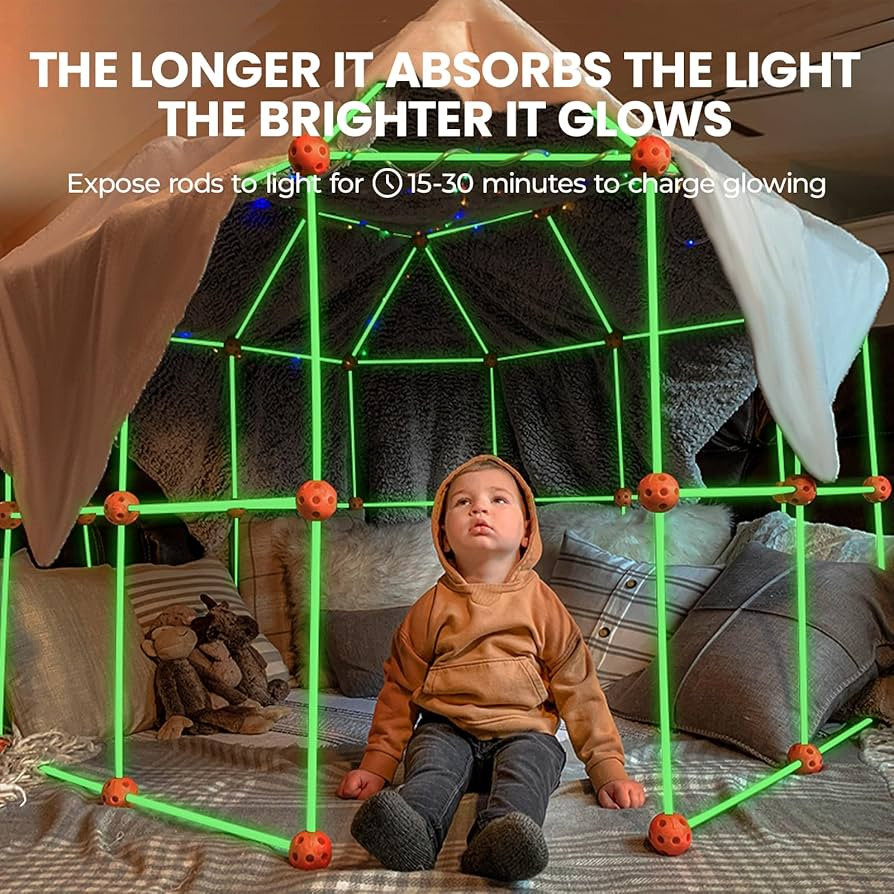 Tiny Land Glow Fort Building Kit for Kids Creative Fort Indoor & Outdoor Construction Toys with 8... | Amazon (US)