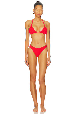 Isla Triangle Bikini Top in Red | Revolve Clothing (Global)
