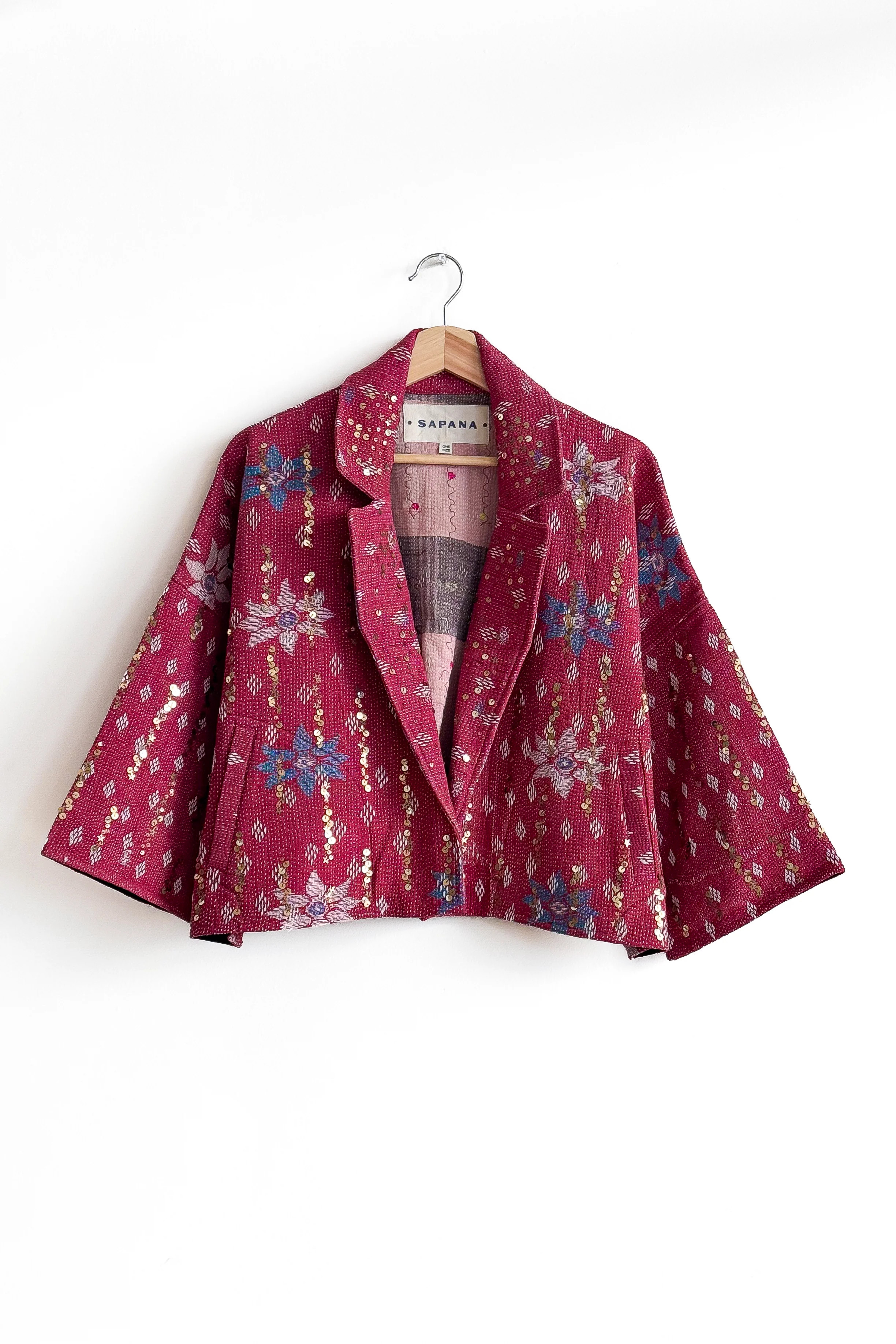Vintage Kantha Blanket Coat The Round Top Blanket Coat | Sapana