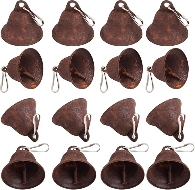 MCPINKY Rusty Craft Bells, 34PCS Rusted Vintage Bells 1.7Inch Small Bells Bulk with Spring Hooks ... | Amazon (US)