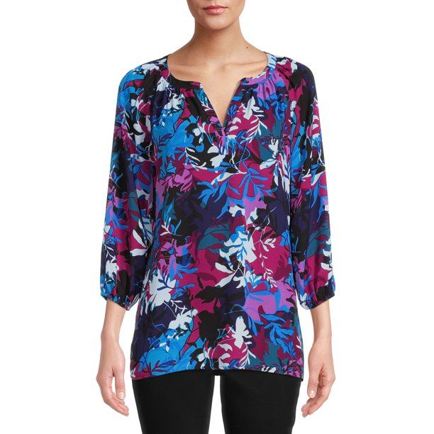 The Pioneer Woman Print Peasant Top, Women's | Walmart (US)