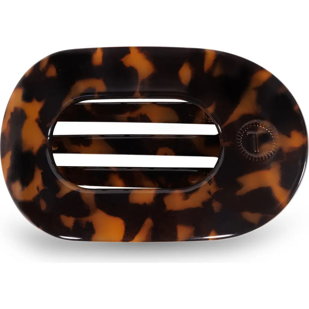 TELETIES Medium Flat Round Hair Clip in Tortoise at Nordstrom | Nordstrom