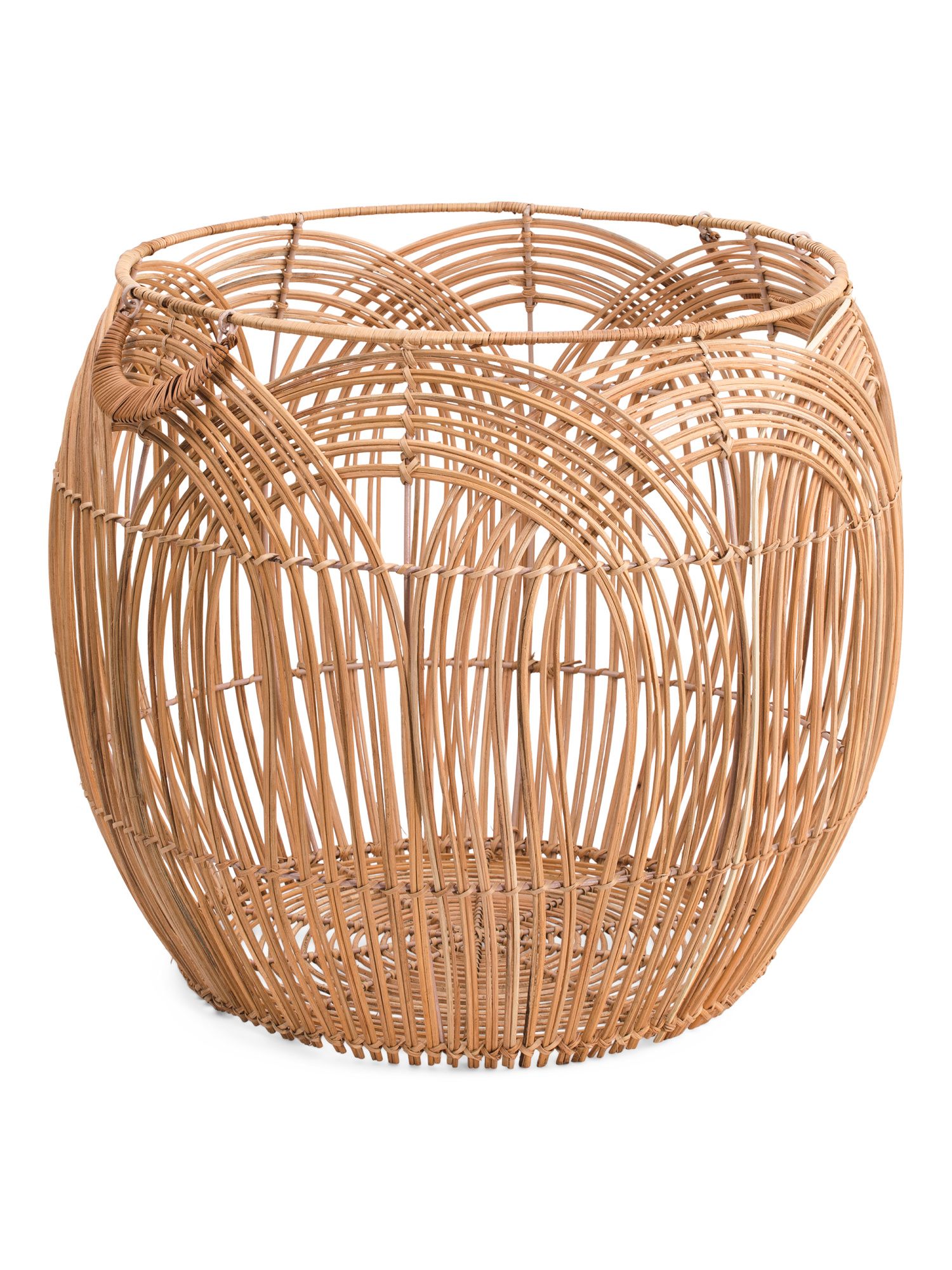 Extra Large Rattan Round Storage With Handles | TJ Maxx