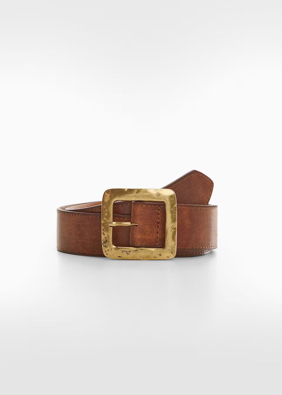 Textured square buckle belt -  Women | Mango United Kingdom | MANGO (UK)