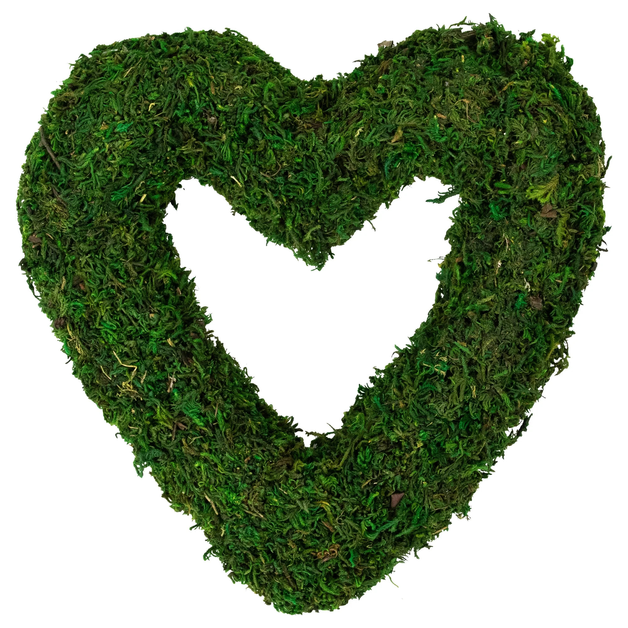 Northlight 13.5" Unlit Green Reindeer Moss Heart-Shaped Artificial Floral Spring Wreath | Walmart (US)