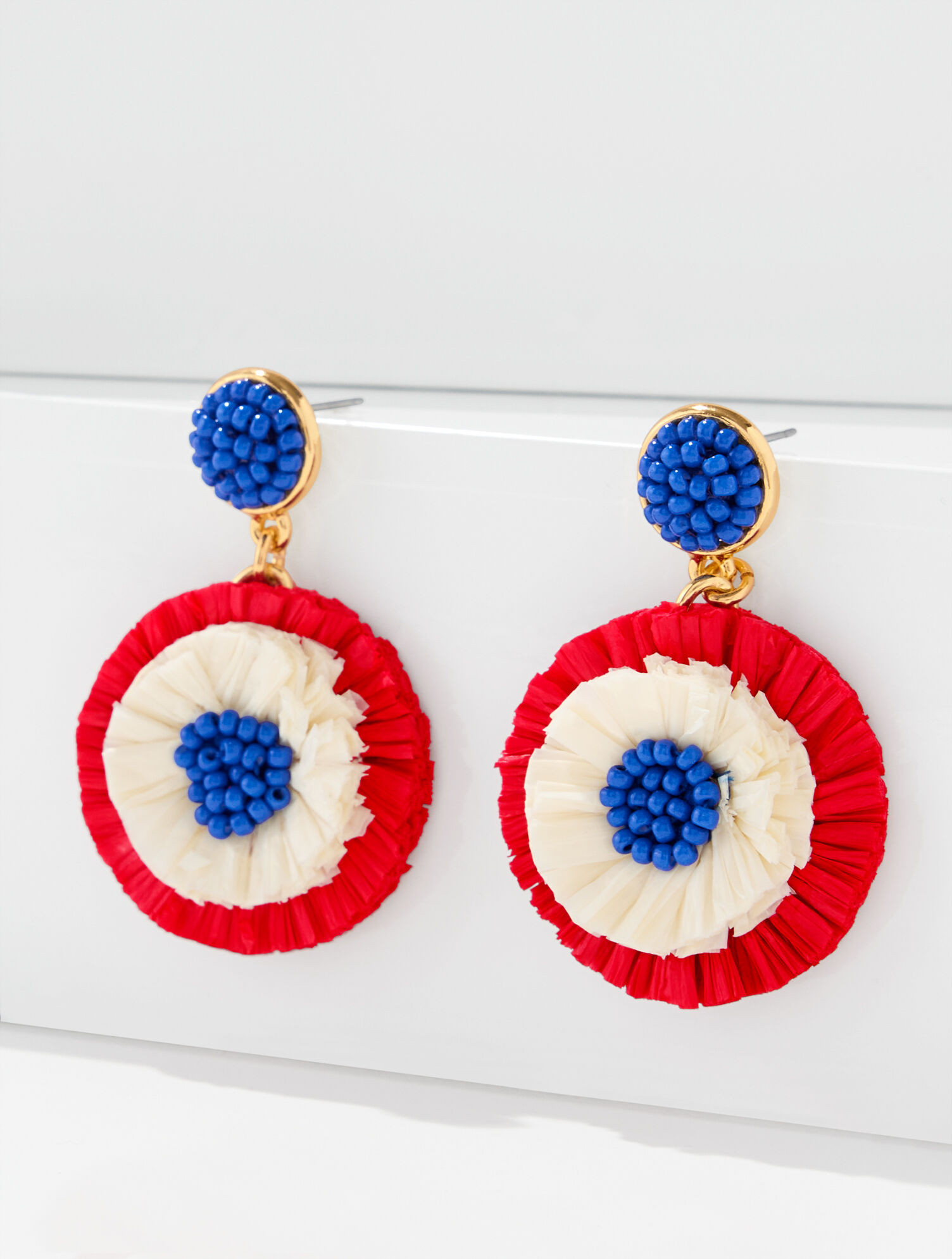 Tricolor Straw Drop Earrings | Talbots