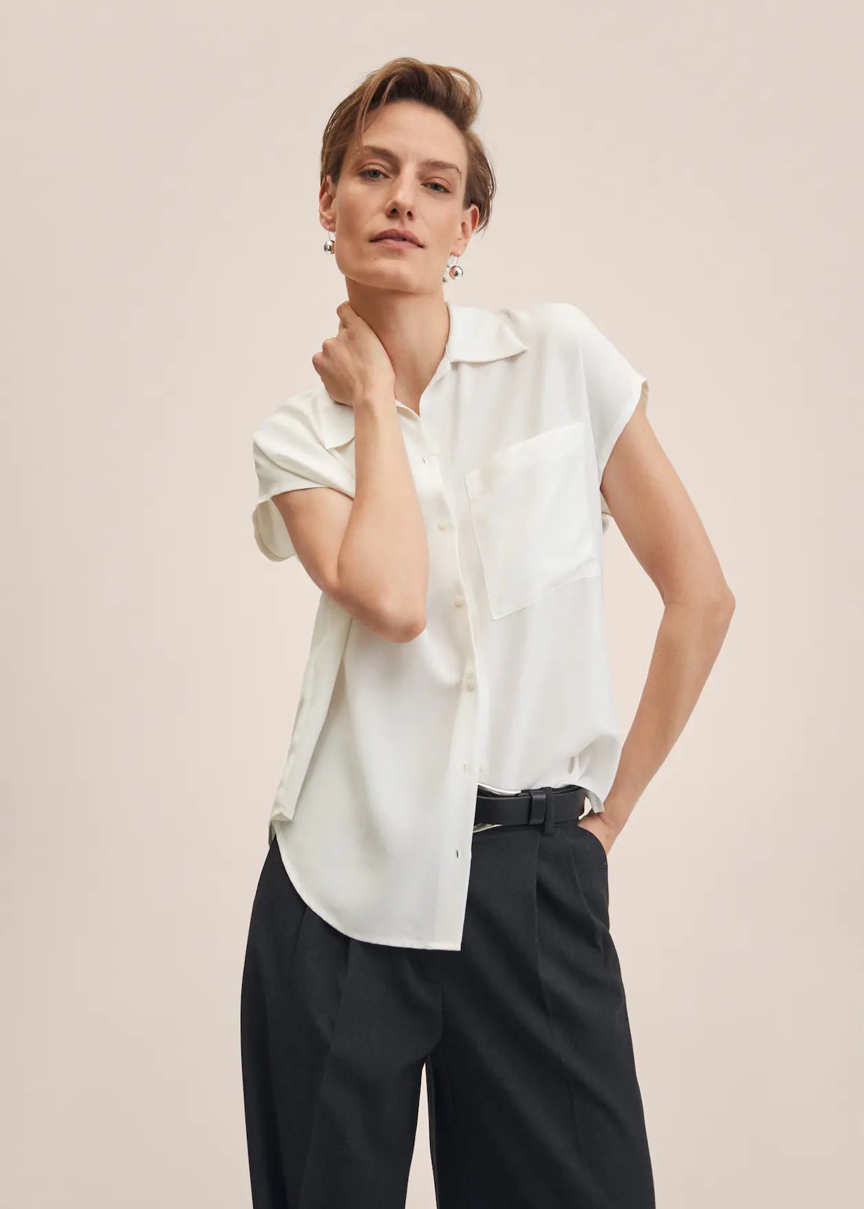 Flowy lyocell blouse | MANGO (UK)